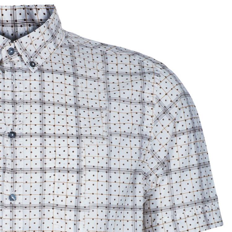 Pre Owned Dolce and Gabbana White Polka Dot Short Sleeve Shirt L