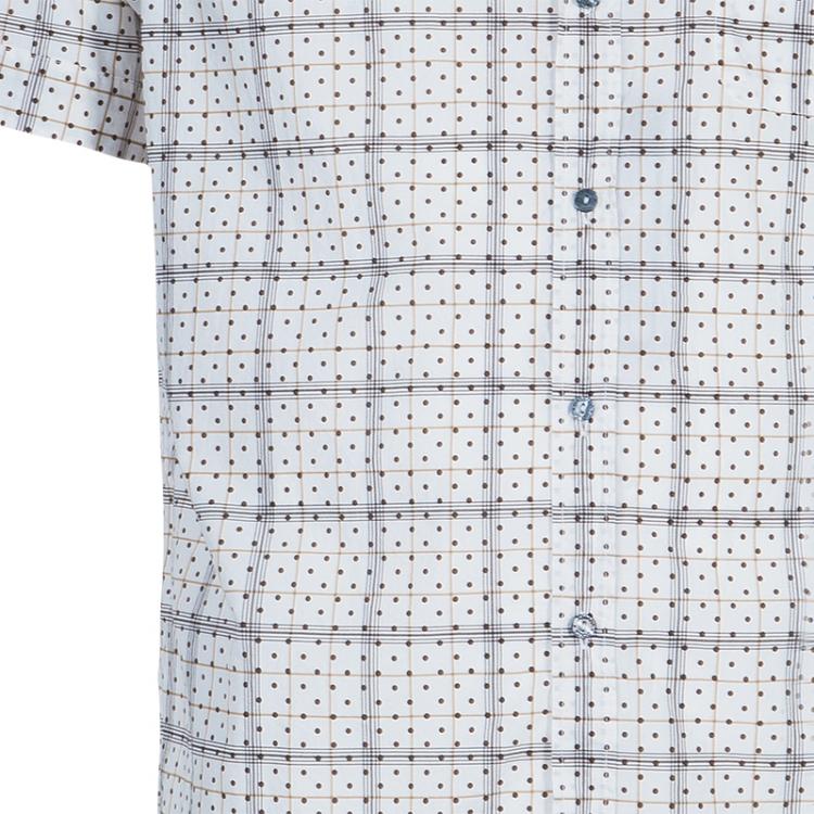 Pre Owned Dolce and Gabbana White Polka Dot Short Sleeve Shirt L