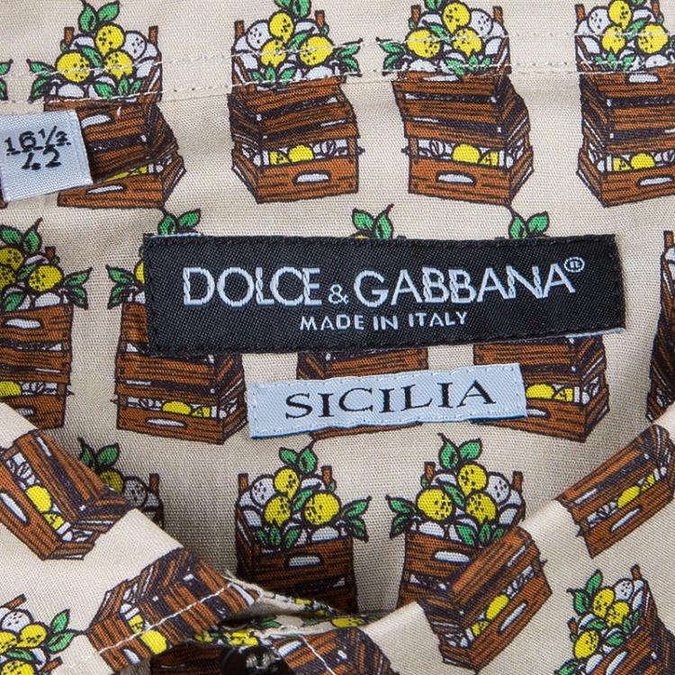 Pre Owned Dolce and Gabbana Basket Print Shirt L