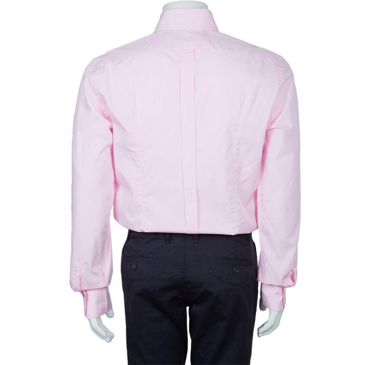 Pre Owned Dolce and Gabbana Men's Pink Cotton Shirt L