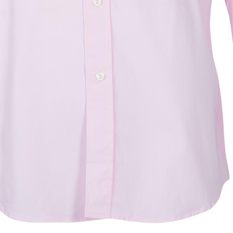 Pre Owned Dolce and Gabbana Men's Pink Cotton Shirt L