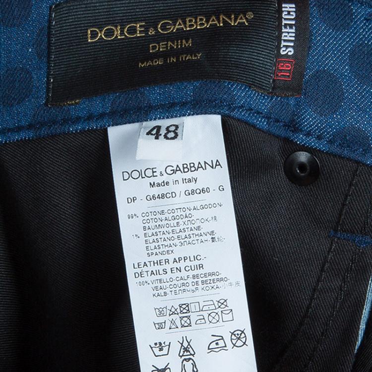 مملوكة مسبقًا Dolce and Gabbana Mens Blue Polka Dot Jeans M