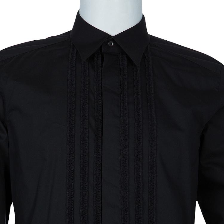 Pre Owned Dolce and Gabbana Men's Black Sinatra Shirt L