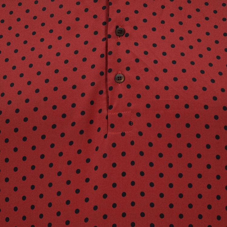 Pre Owned Dolce and Gabbana Red Polka Dot Polo Shirt XL