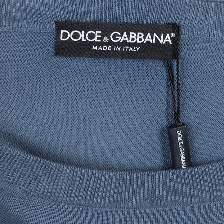 Pre Owned Dolce and Gabbana Grey Crew Neck Sweater L