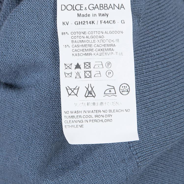 Pre Owned Dolce and Gabbana Grey V-Neck Sweater L