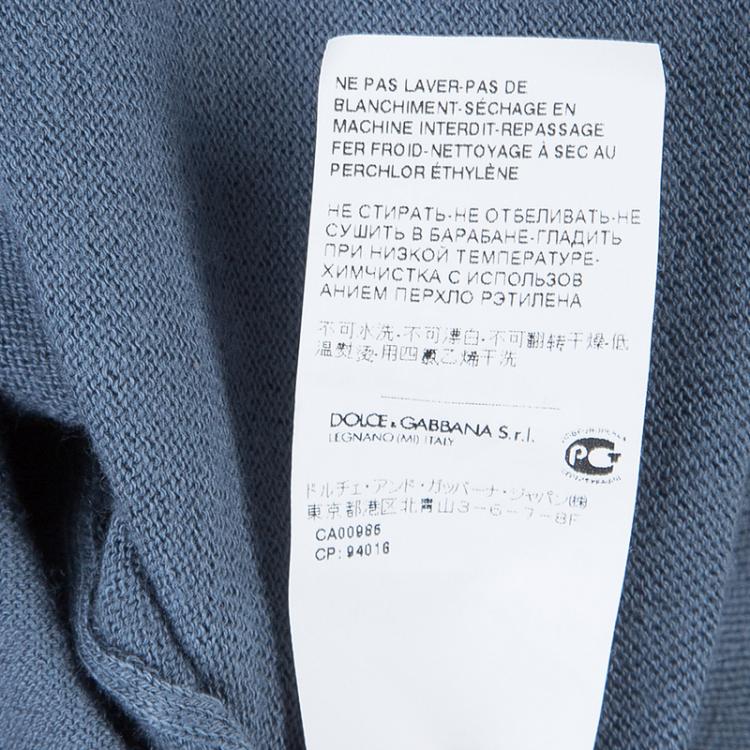 Pre Owned Dolce and Gabbana Grey V-Neck Sweater L