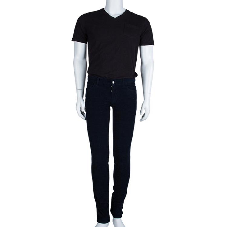 مملوكة مسبقًا Dolce And Gabbana Navy Blue Corduroy Trousers S