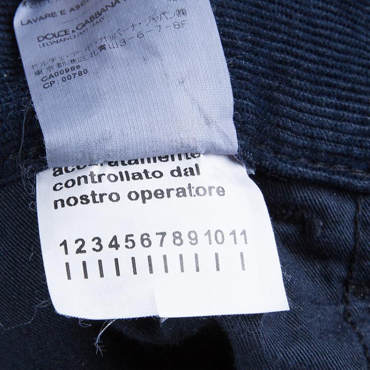مملوكة مسبقًا Dolce And Gabbana Navy Blue Corduroy Trousers S