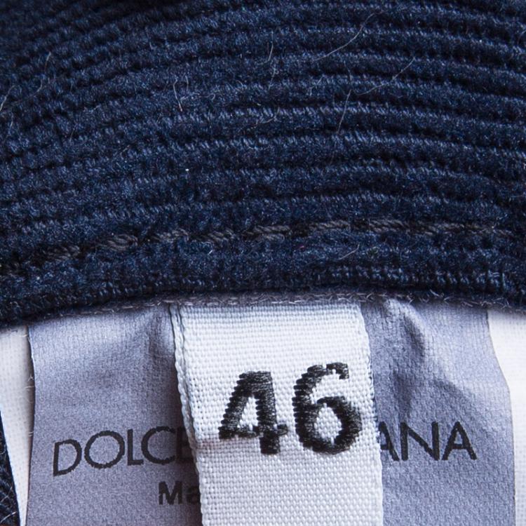 مملوكة مسبقًا Dolce And Gabbana Navy Blue Corduroy Trousers S