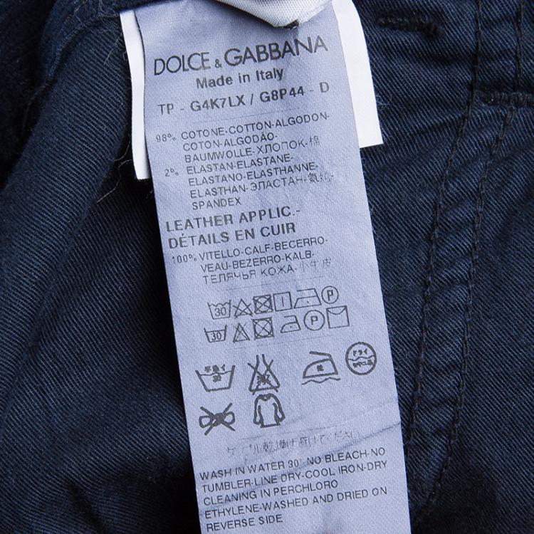 مملوكة مسبقًا Dolce And Gabbana Navy Blue Corduroy Trousers S