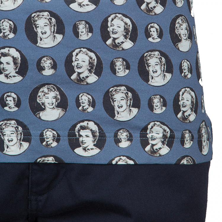 Pre Owned Dolce and Gabbana Grey Marilyn Monroe Print Polo Shirt M