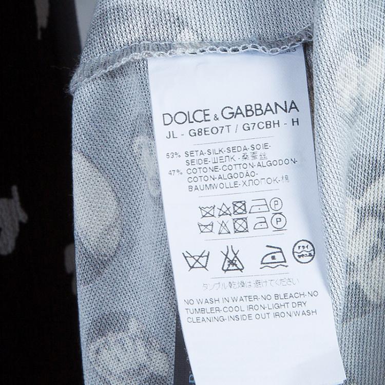 Pre Owned Dolce and Gabbana Grey Marilyn Monroe Print Polo Shirt M