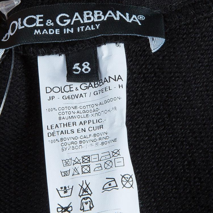 Pre Owned Dolce and Gabbana Black Cotton Jersey Sweatpants XXXL