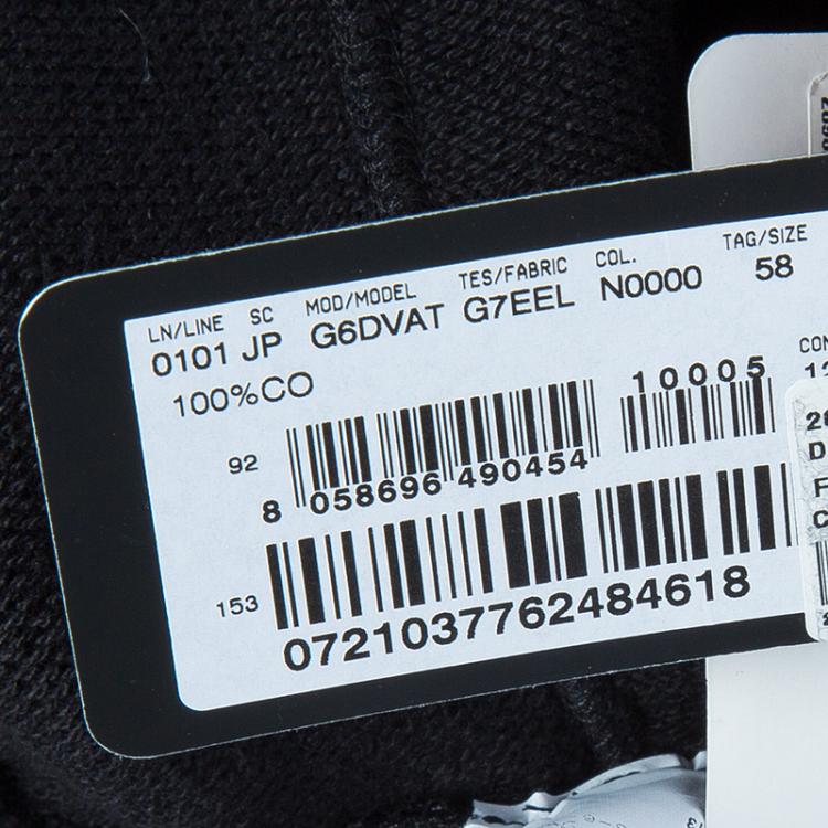 Pre Owned Dolce and Gabbana Black Cotton Jersey Sweatpants XXXL