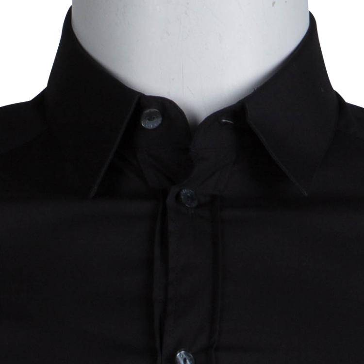 Pre Owned Dolce and Gabbana Black Cotton Gold Label  Shirt S