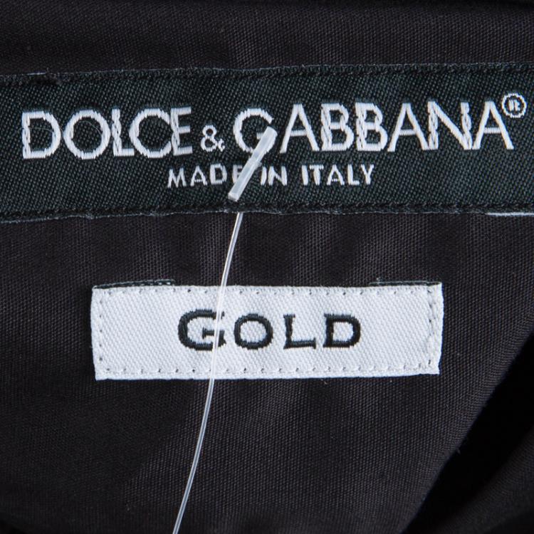 Pre Owned Dolce and Gabbana Black Cotton Gold Label  Shirt S