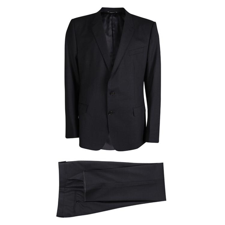 Pre Owned Dolce and Gabbana Martini Grey Wool Three Piece Suit 4XL