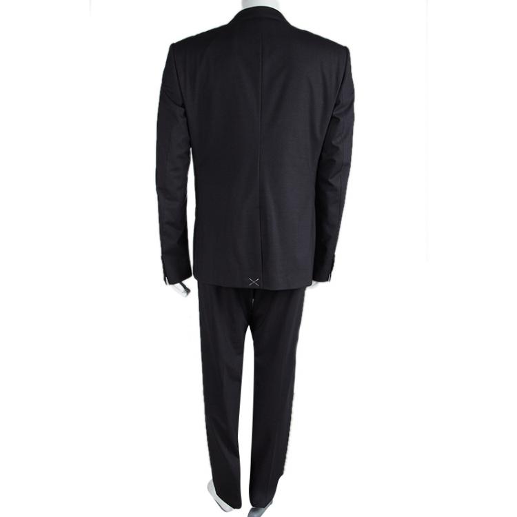 Pre Owned Dolce and Gabbana Martini Grey Wool Three Piece Suit 4XL
