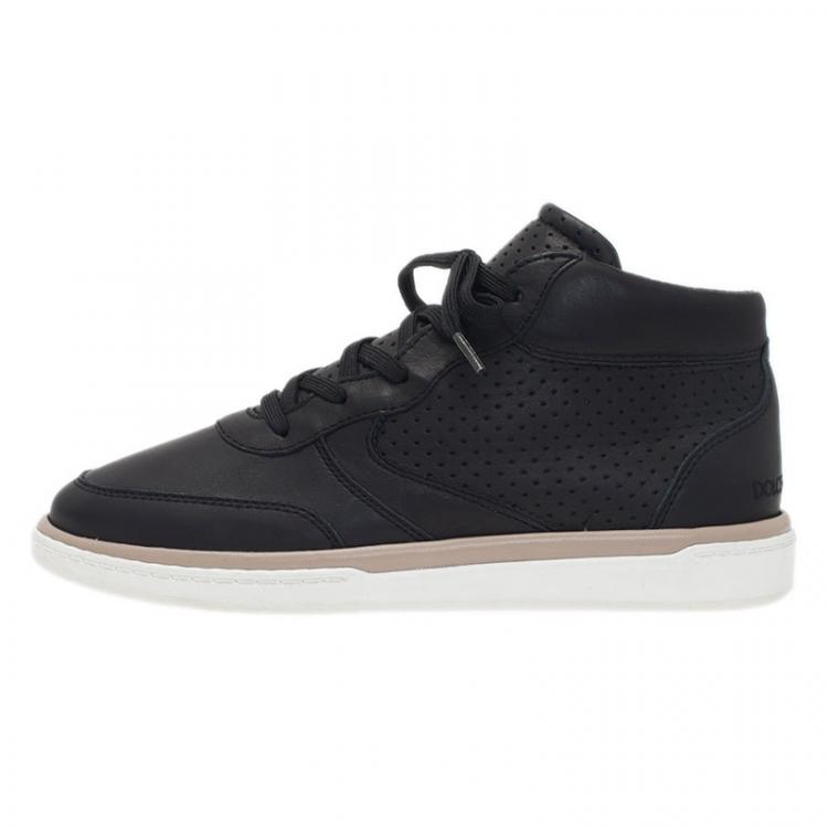 مملوكة مسبقًا Dolce and Gabbana Black Leather High Top Sneakers Size 40.5