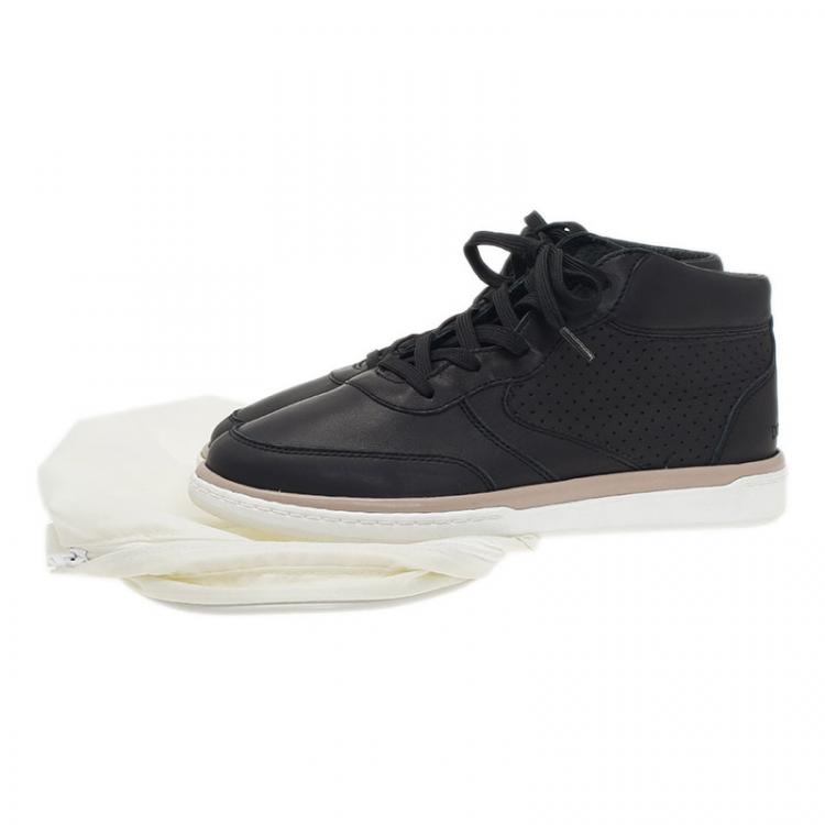 مملوكة مسبقًا Dolce and Gabbana Black Leather High Top Sneakers Size 40.5
