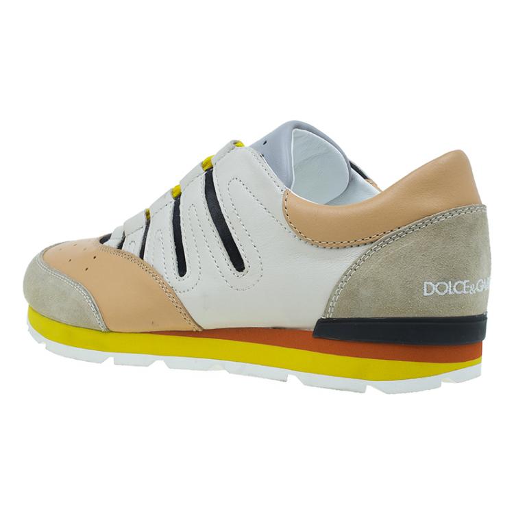 Pre Owned Dolce and Gabbana Tri Color Calfskin Parkour Sneakers Size 42