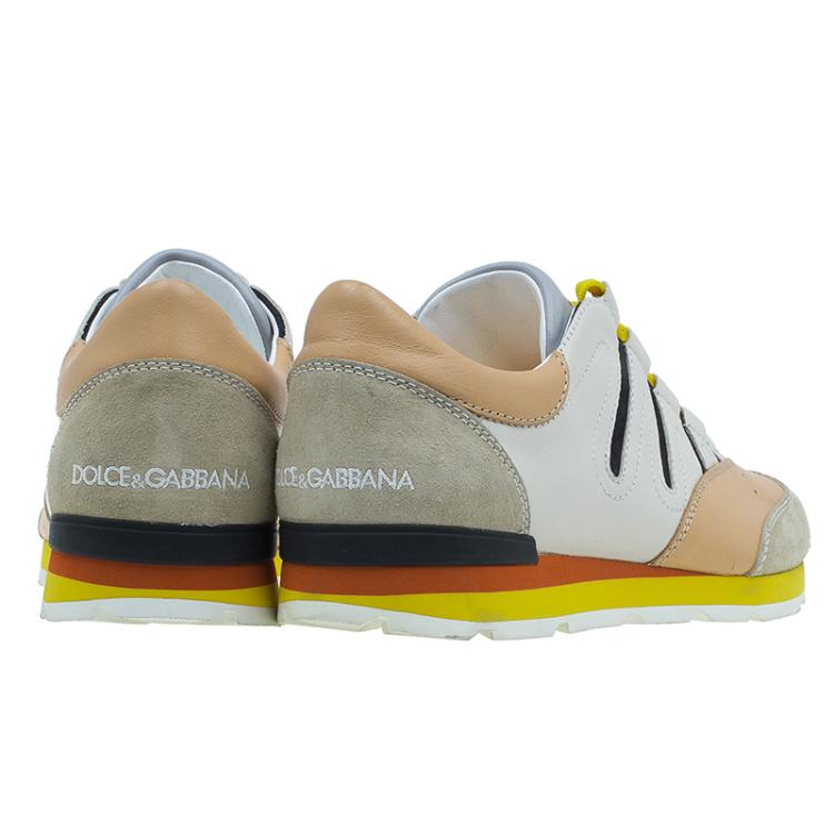 Pre Owned Dolce and Gabbana Tri Color Calfskin Parkour Sneakers Size 42