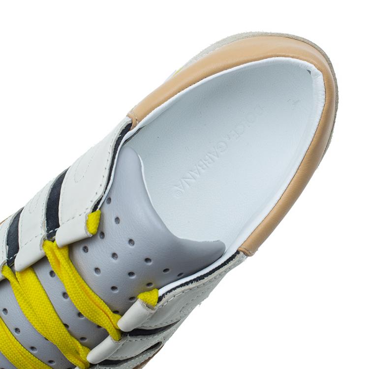 Pre Owned Dolce and Gabbana Tri Color Calfskin Parkour Sneakers Size 42