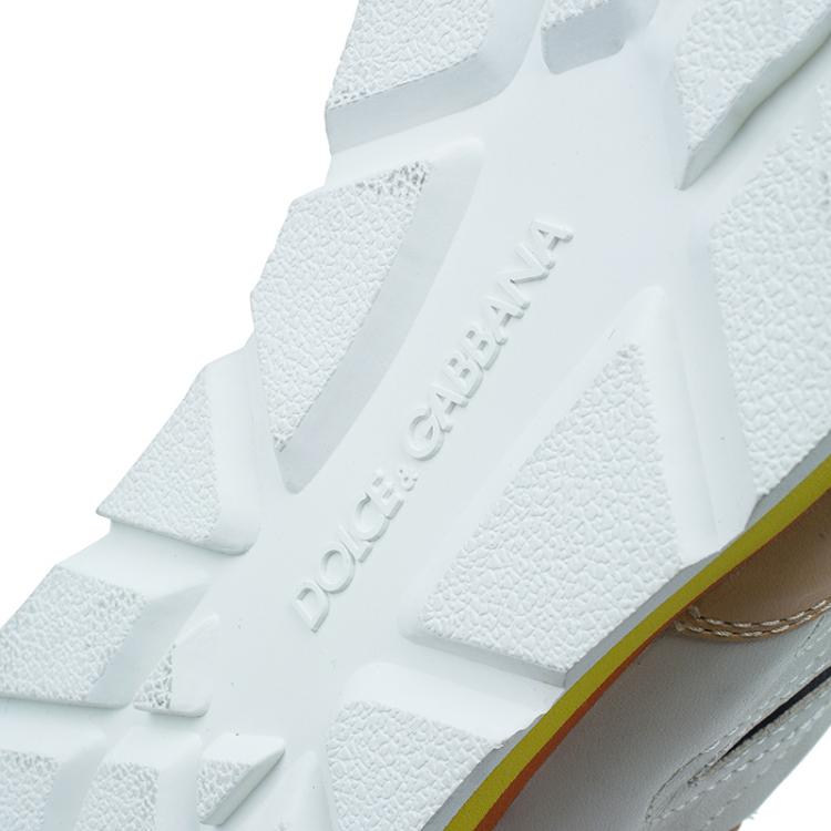 Pre Owned Dolce and Gabbana Tri Color Calfskin Parkour Sneakers Size 42