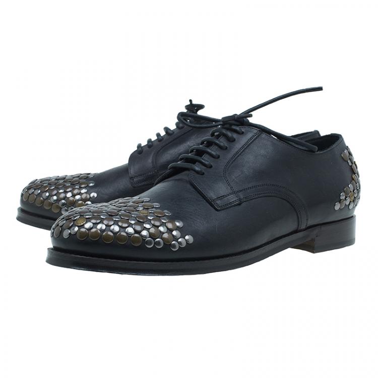 Pre Owned Dolce & Gabbana Black Leather Siracusa Derby Shoes Size 43