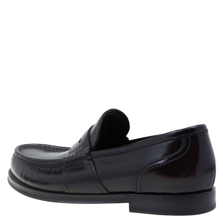 مملوكة مسبقًا Dolce and Gabbana Brown Leather Penny Loafers Size 42