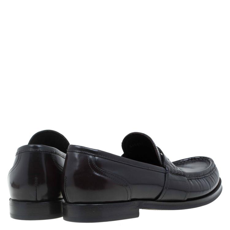 مملوكة مسبقًا Dolce and Gabbana Brown Leather Penny Loafers Size 42