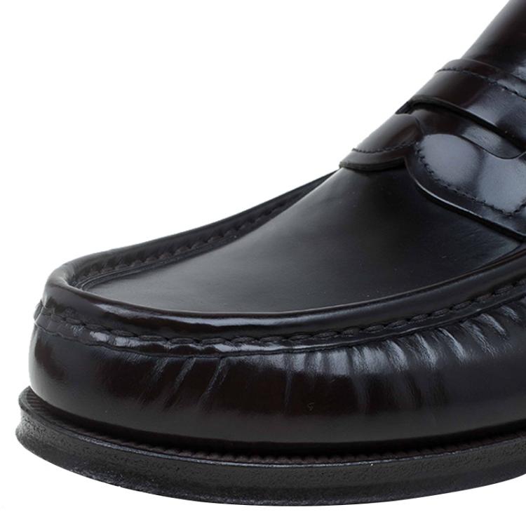 مملوكة مسبقًا Dolce and Gabbana Brown Leather Penny Loafers Size 42