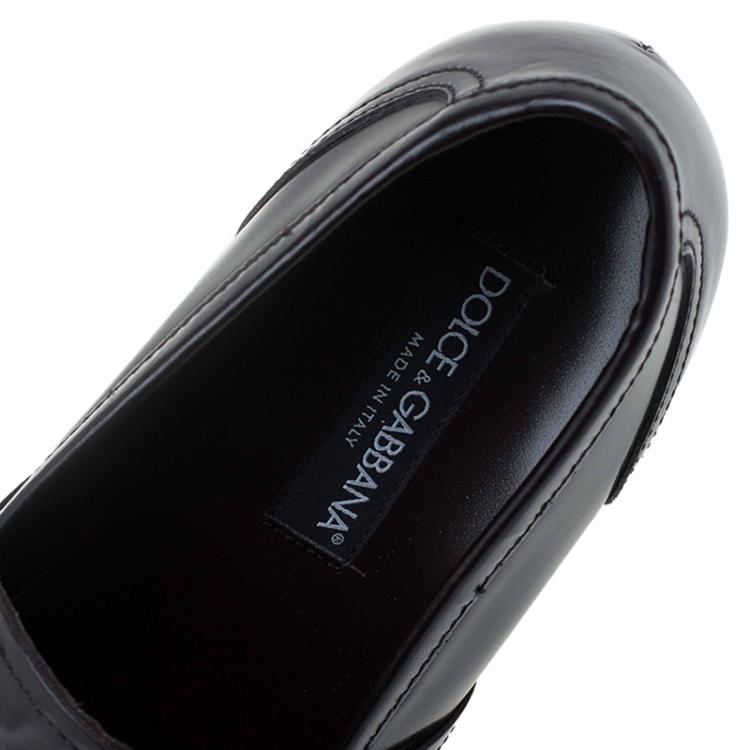 مملوكة مسبقًا Dolce and Gabbana Brown Leather Penny Loafers Size 42