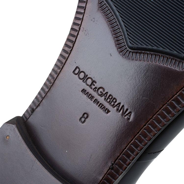 مملوكة مسبقًا Dolce and Gabbana Brown Leather Penny Loafers Size 42