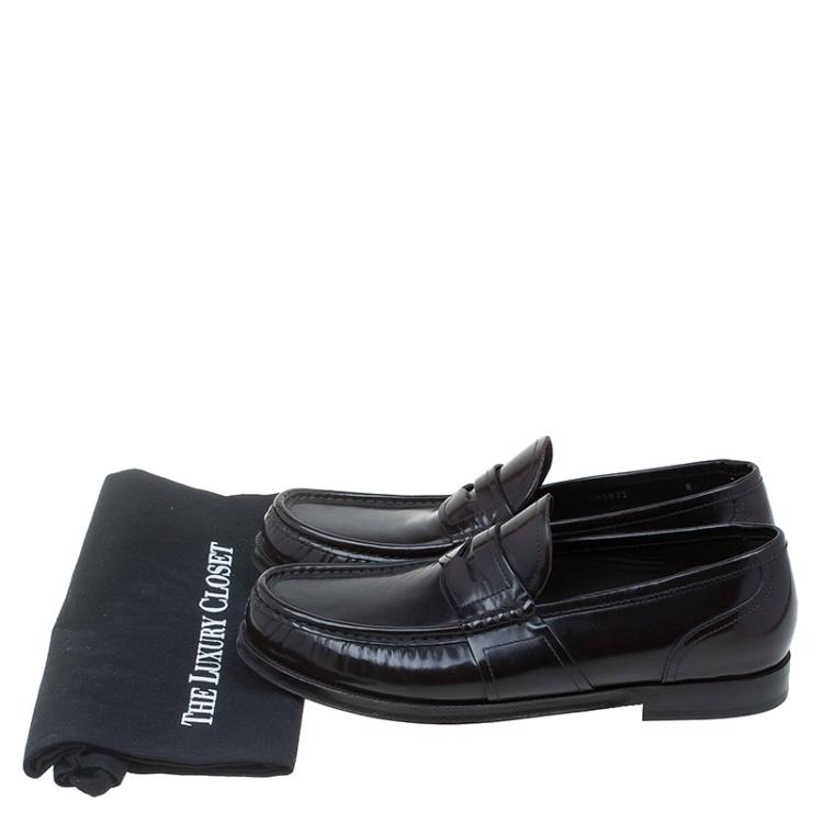 مملوكة مسبقًا Dolce and Gabbana Brown Leather Penny Loafers Size 42