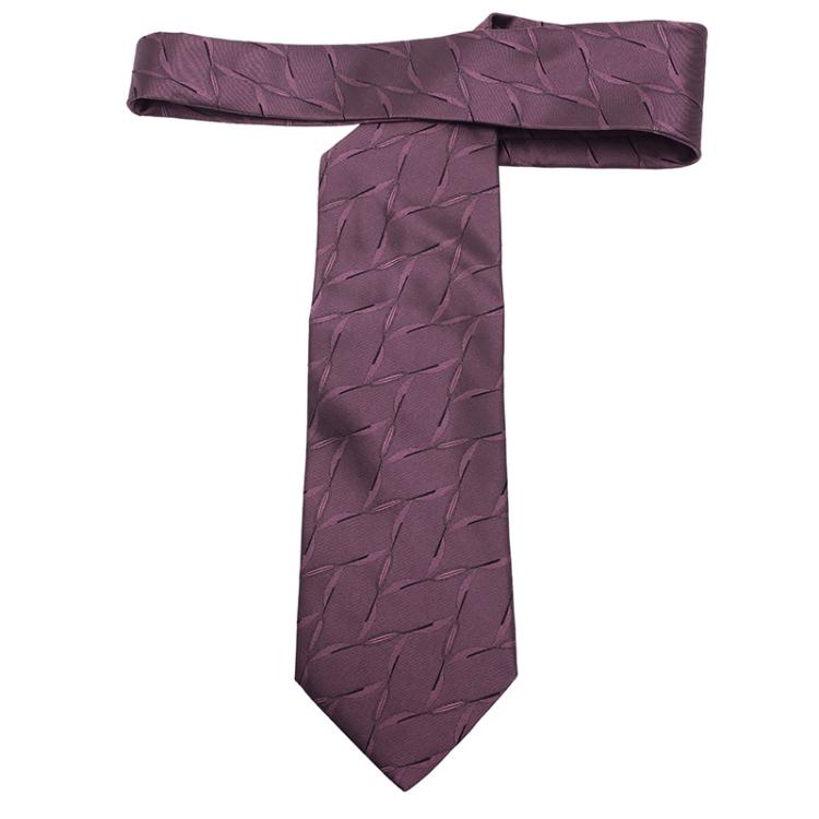 Pre Owned Dolce and Gabbana Purple Patterned Silk Tie
