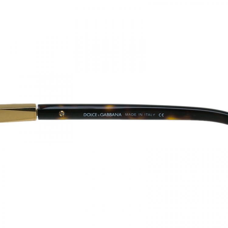 Pre Owned Dolce and Gabbana Gold 2047 Aviators 