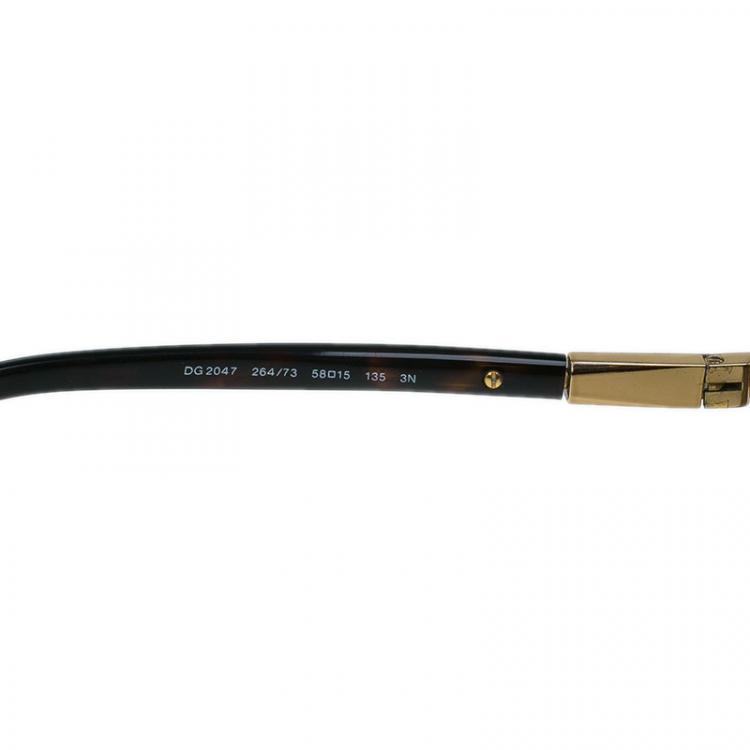 Pre Owned Dolce and Gabbana Gold 2047 Aviators 