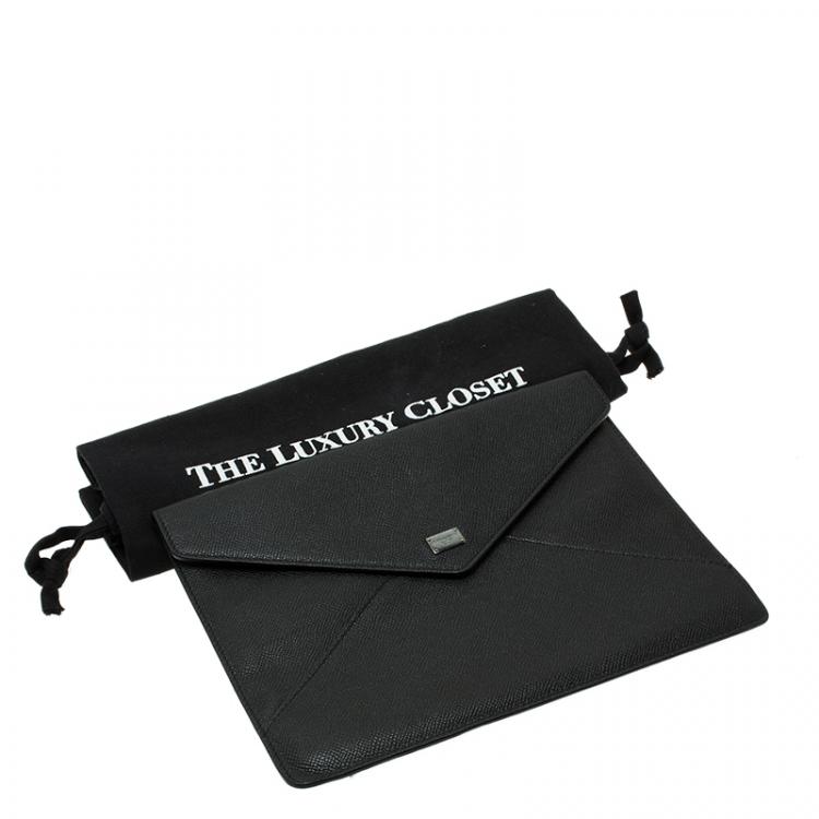 Pre Owned Dolce and Gabbana Black Leather iPad Envelope Case