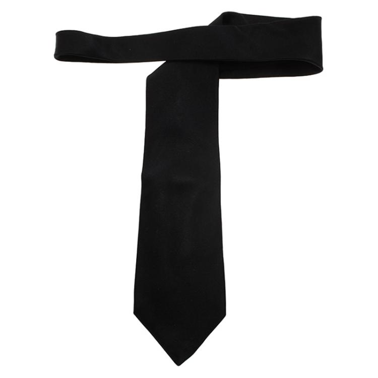Pre Owned Dolce and Gabbana Black Silk Tie
