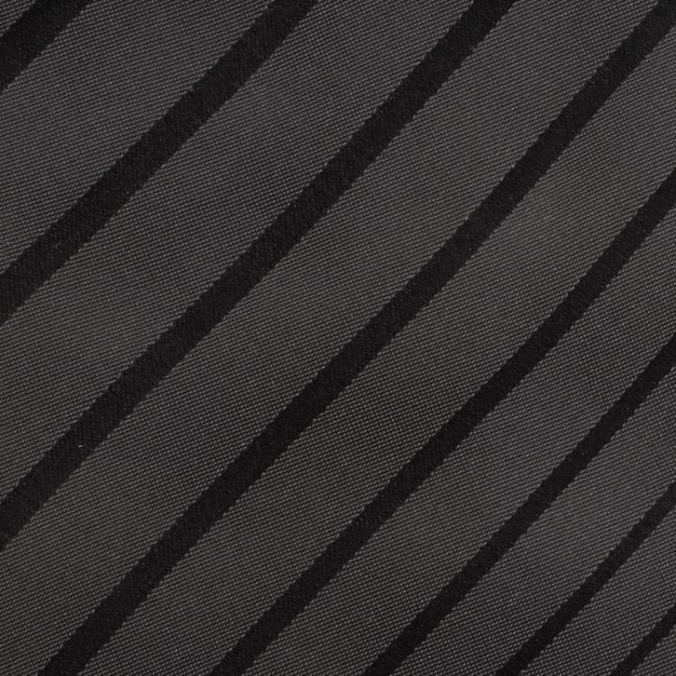 Pre Owned Dolce and Gabbana Grey Striped Silk Tie