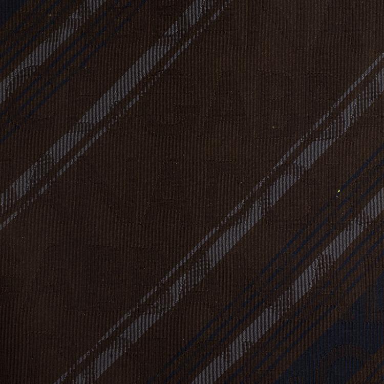 Pre Owned Dolce and Gabbana Brown Striped Silk Tie