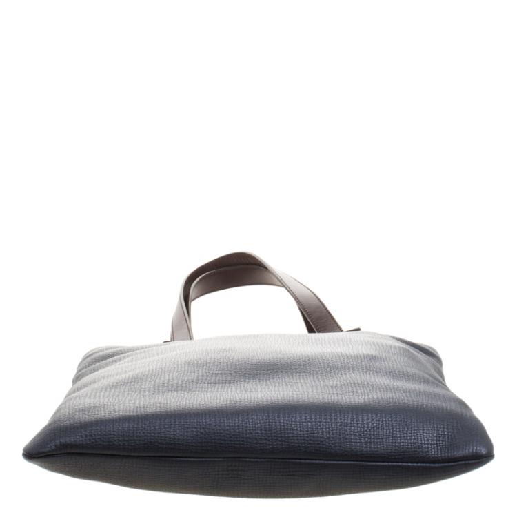 Pre Owned Dolce and Gabbana Dark Grey Textured Leather Tote
