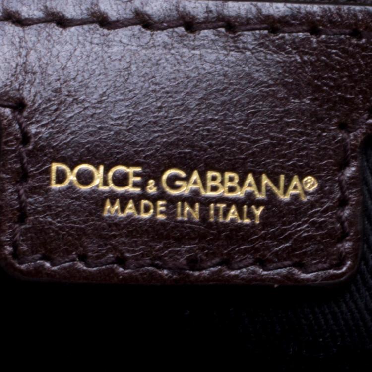 Pre Owned Dolce and Gabbana Dark Grey Textured Leather Tote