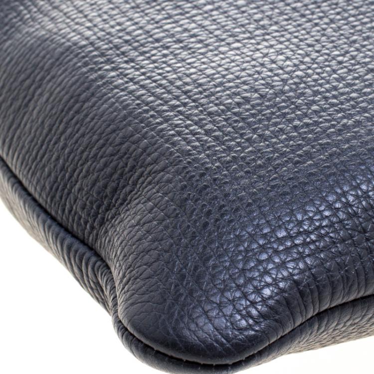 Pre Owned Dolce and Gabbana Dark Grey Textured Leather Tote