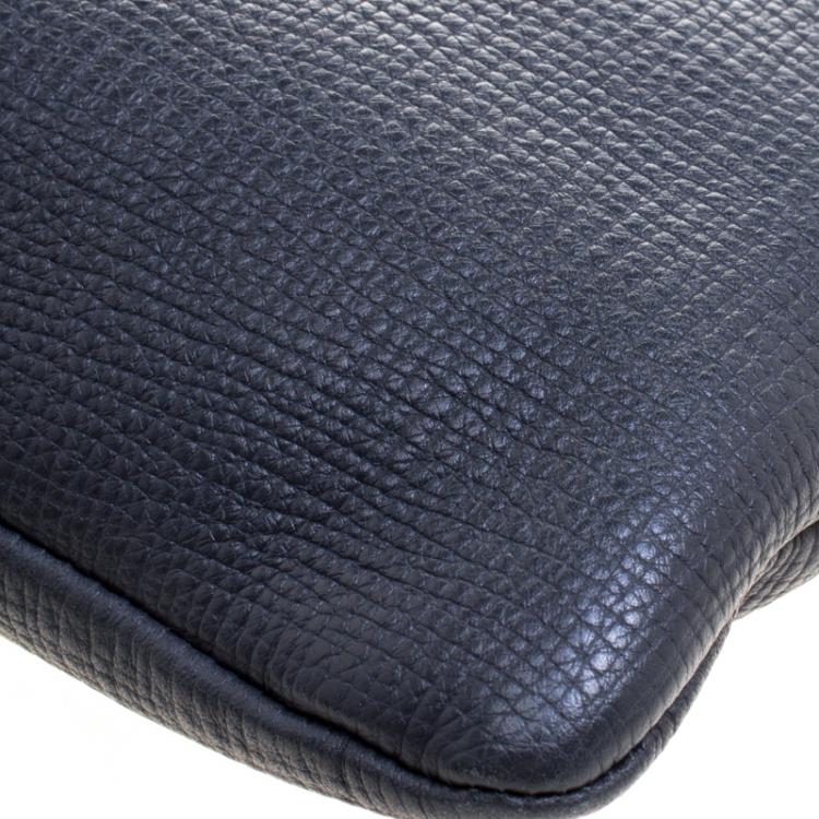 Pre Owned Dolce and Gabbana Dark Grey Textured Leather Tote