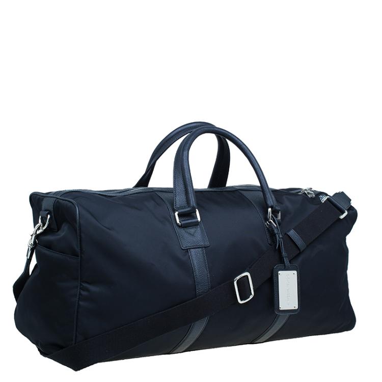 Pre Owned Dolce and Gabbana Black Nylon/Leather Profile Travel Bag