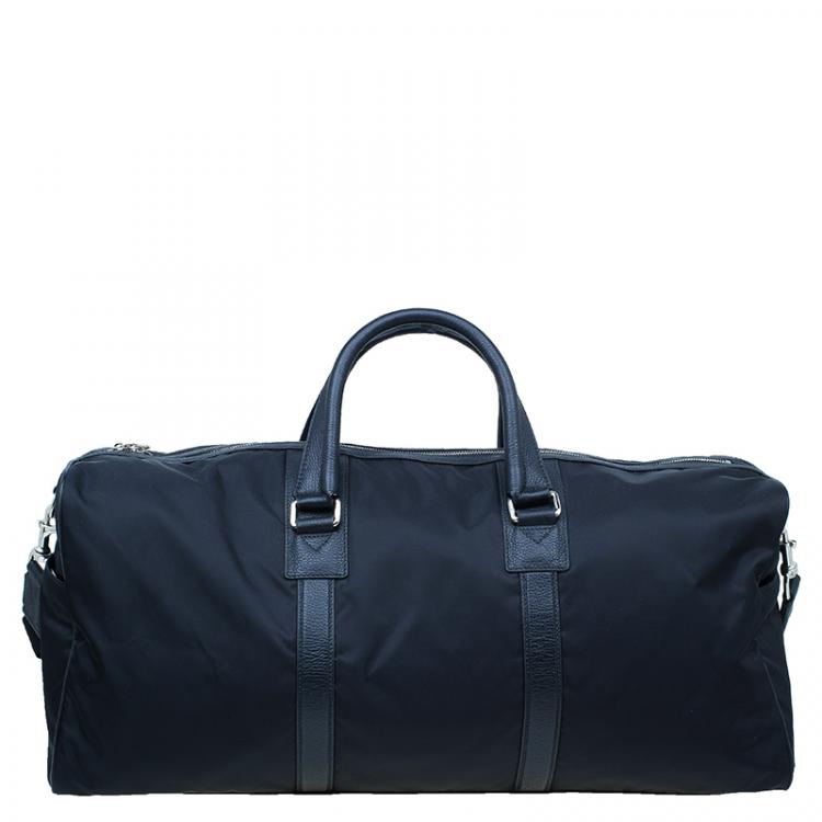 Pre Owned Dolce and Gabbana Black Nylon/Leather Profile Travel Bag