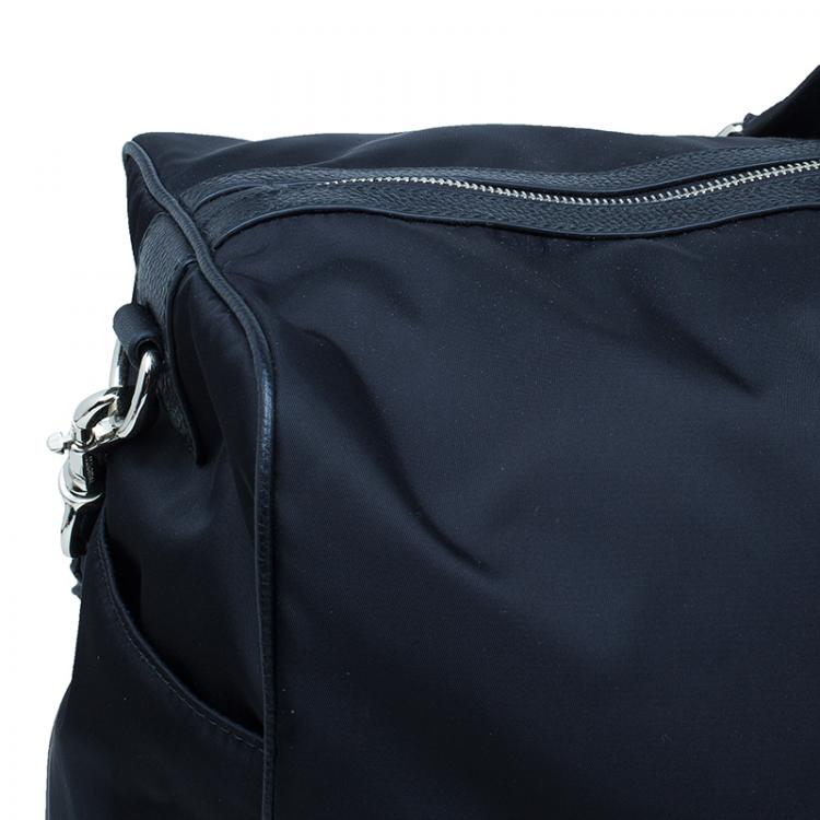 Pre Owned Dolce and Gabbana Black Nylon/Leather Profile Travel Bag